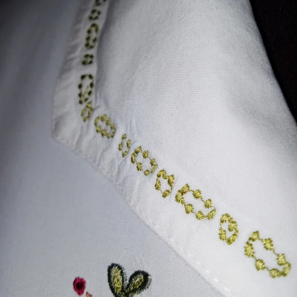 Embroidered Button Front Blouse - Picture 4 of 10